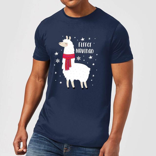 Fleece Navidad Men's Christmas T-Shirt - Navy - XL on Productcaster.