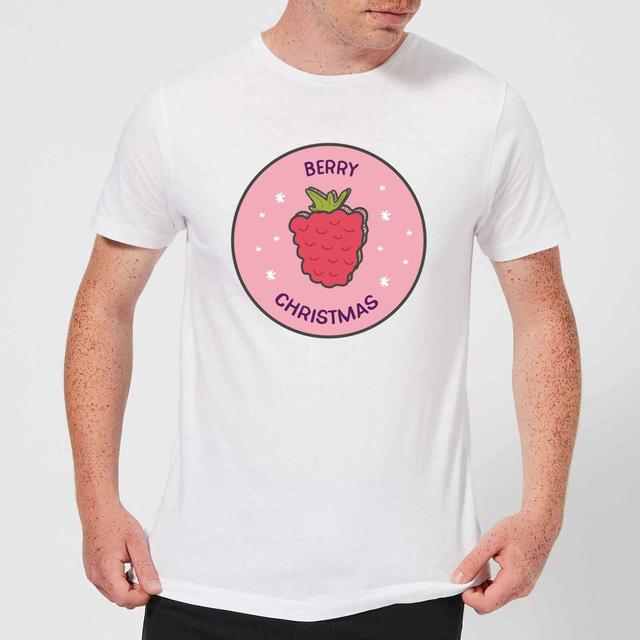 Berry Christmas Men's Christmas T-Shirt - White - M - Weiß on Productcaster.