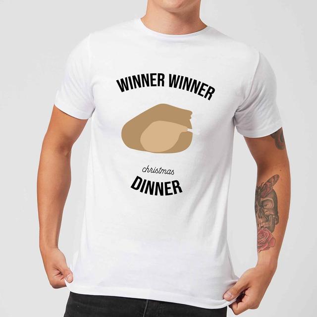 Winner Winner Christmas Dinner Men's Christmas T-Shirt - White - XL - White on Productcaster.