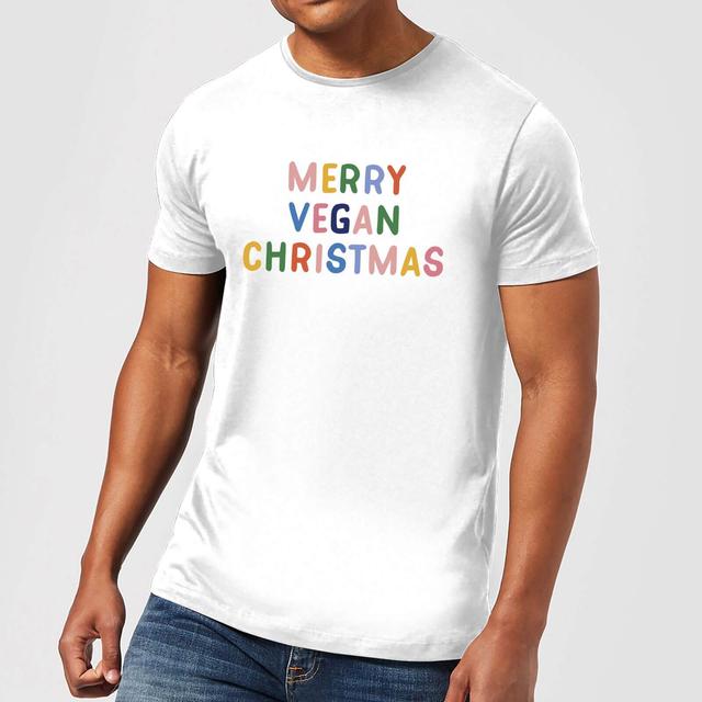 Merry Vegan Christmas Men's Christmas T-Shirt - White - L - Weiß on Productcaster.