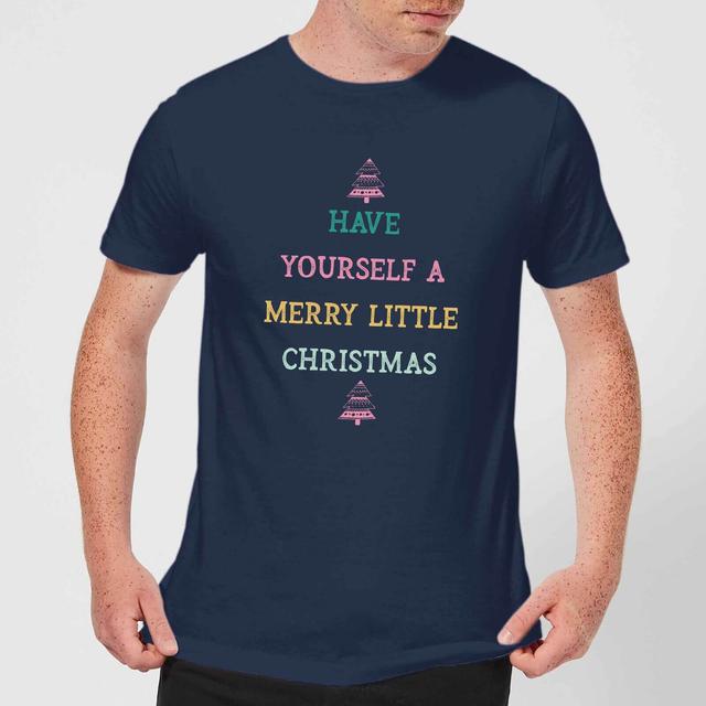 Have Yourself A Merry Little Christmas Men's Christmas T-Shirt - Navy - L - Marineblau on Productcaster.