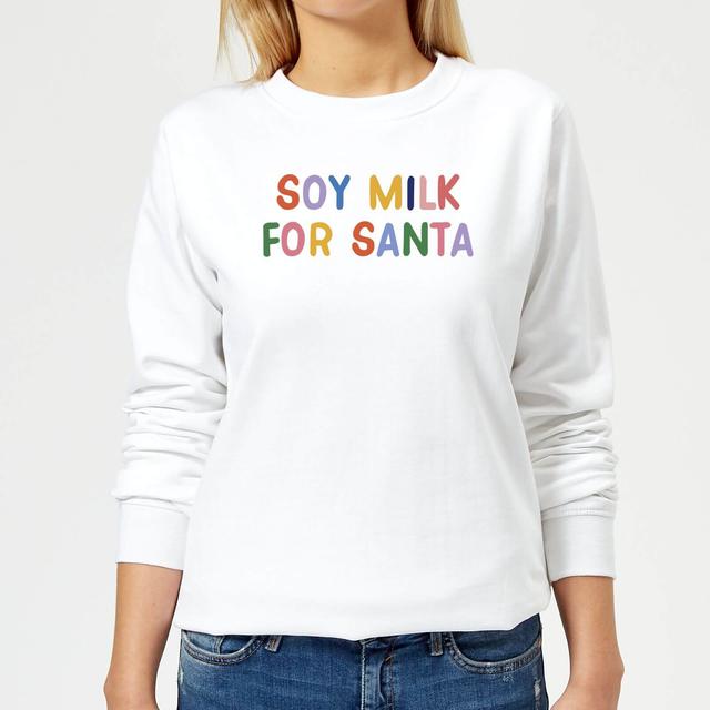 Soy Milk for Santa Women's Christmas Sweatshirt - White - XS - White on Productcaster.