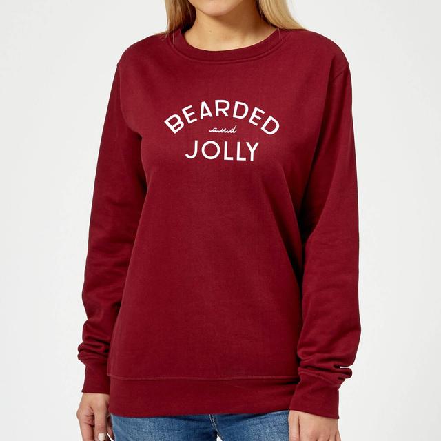 Bearded and Jolly Women's Christmas Sweatshirt - Burgundy - XS - Burgundy on Productcaster.