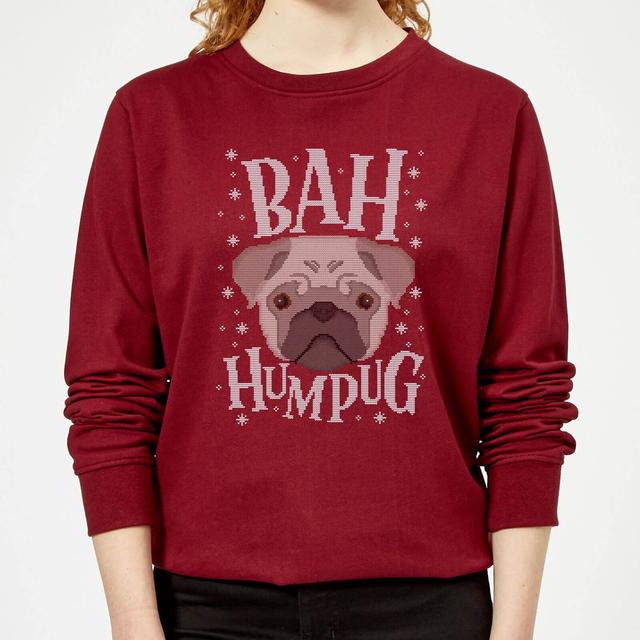 Bah Humpug Women's Christmas Sweatshirt - Burgundy - XXL on Productcaster.