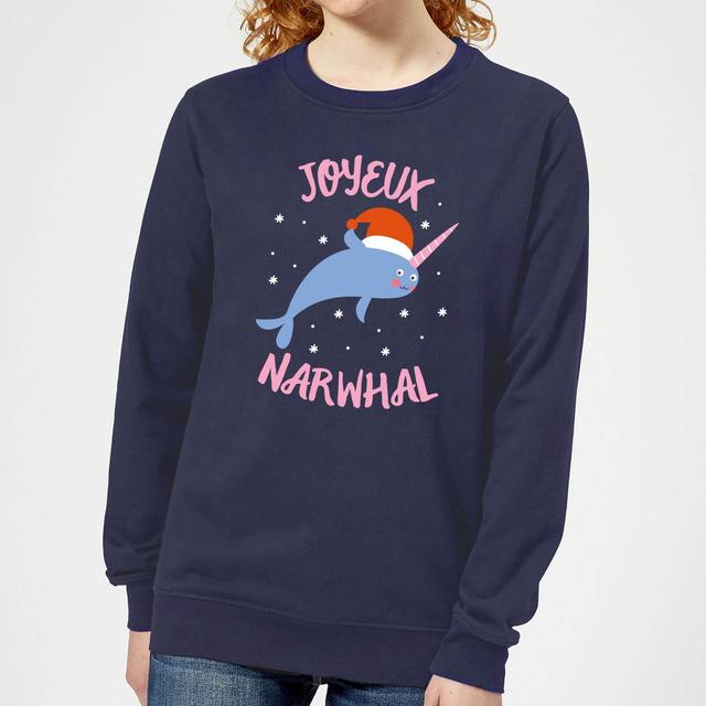 Joyeux Narwhal Women's Christmas Sweatshirt - Navy - M on Productcaster.