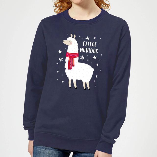 Fleece Navidad Women's Christmas Sweatshirt - Navy - XL on Productcaster.