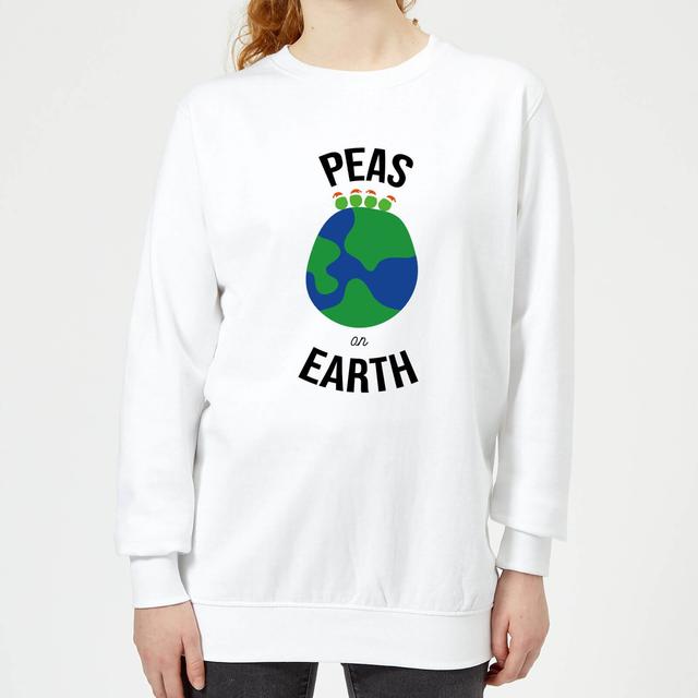 Peas On Earth Women's Christmas Sweatshirt - White - S on Productcaster.