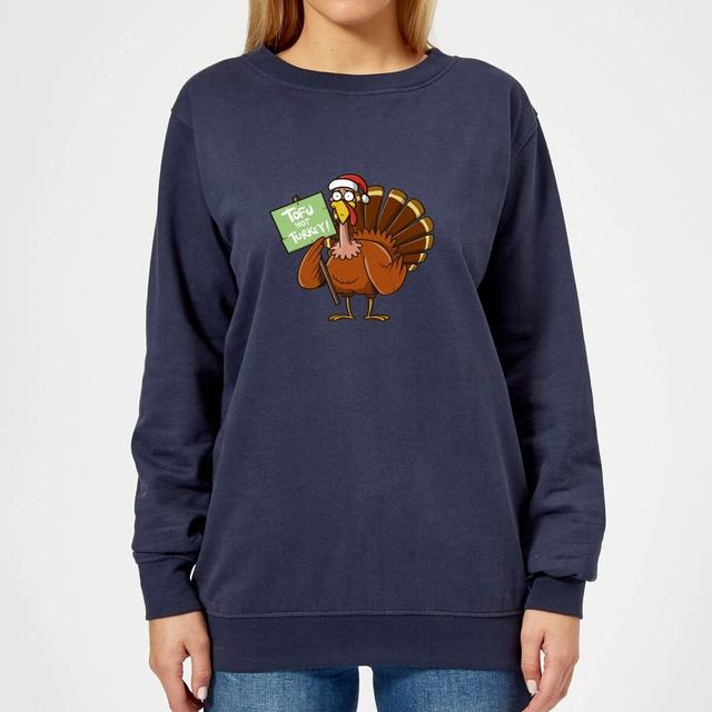 Tofu Not Turkey Women's Christmas Sweatshirt - Navy - M on Productcaster.