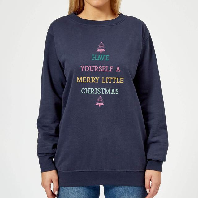 Have Yourself A Merry Little Christmas Women's Christmas Sweatshirt - Navy - S on Productcaster.