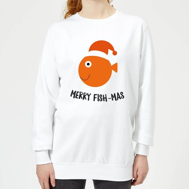 Merry Fish-Mas Women's Christmas Sweatshirt - White - XS - Weiß on Productcaster.