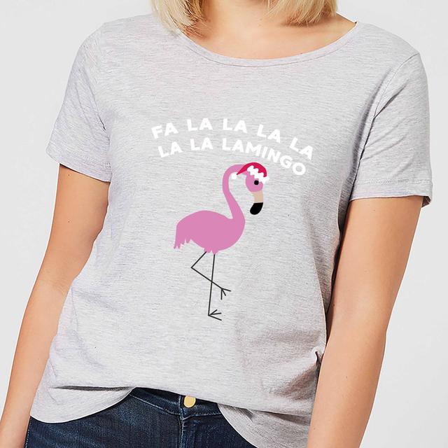 Fa La La La La La La Lamingo Women's Christmas T-Shirt - Grey - XXL - Grau on Productcaster.