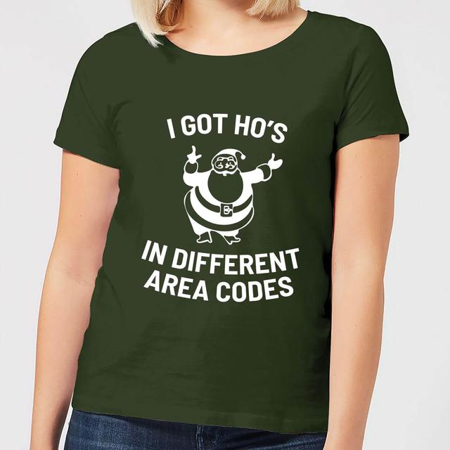 I Got Ho's In Different Area Codes Women's Christmas T-Shirt - Forest Green - S - Forest Green on Productcaster.