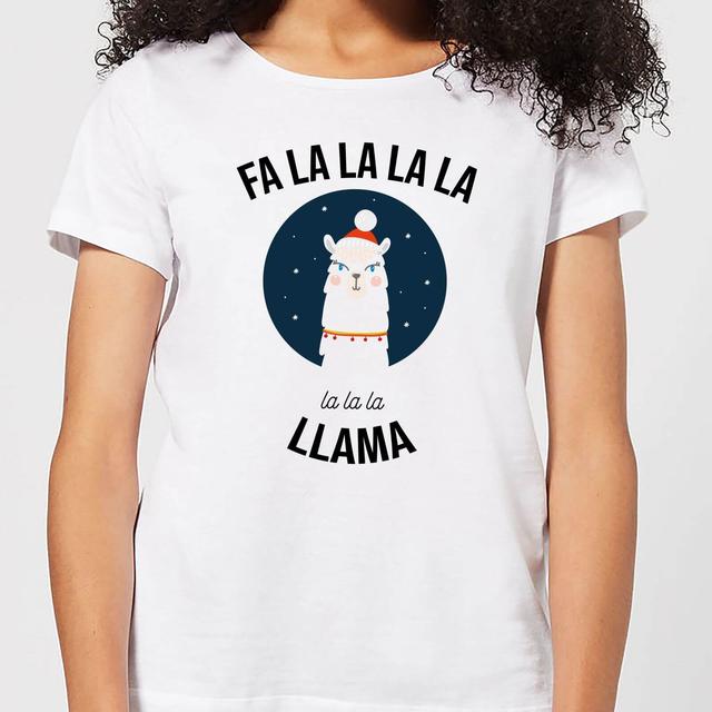 Fa La La La Llama Women's Christmas T-Shirt - White - XL on Productcaster.