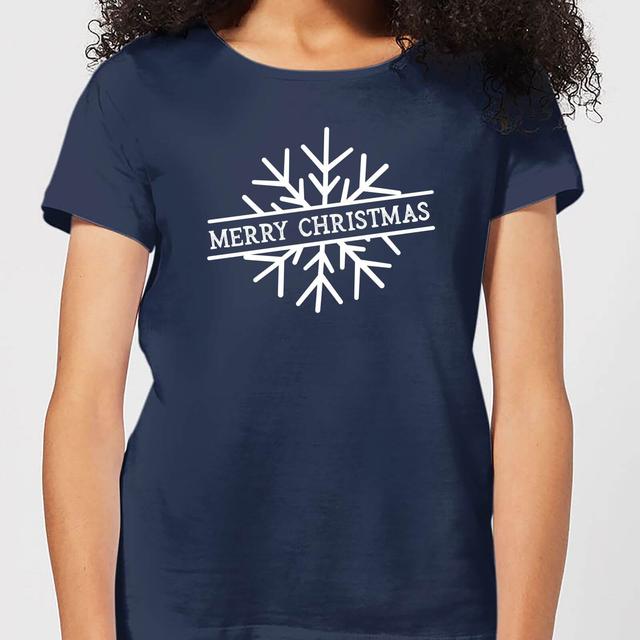 Merry Christmas Women's Christmas T-Shirt - Navy - XXL on Productcaster.