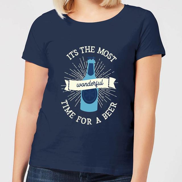 It's The Most Wonderful Time for A Beer Women's Christmas T-Shirt - Navy - M - Navy on Productcaster.