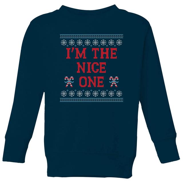 I'm The Nice One Kids' Christmas Sweatshirt - Navy - 9-10 Jahre - Marineblau on Productcaster.