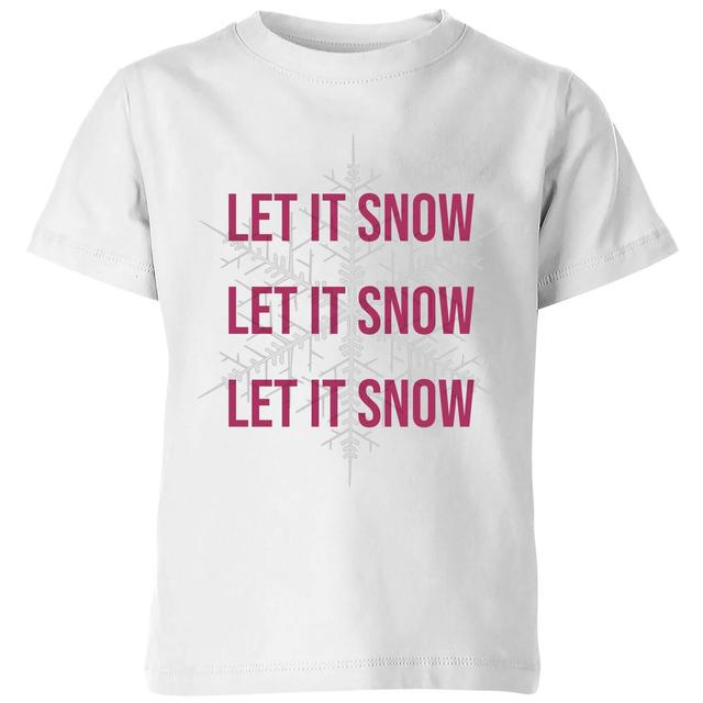 Let It Snow Kids' Christmas T-Shirt - White - 7-8 Jahre on Productcaster.