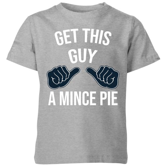 Get This Guy A Mince Pie Kids' Christmas T-Shirt - Grey - 7-8 Years on Productcaster.