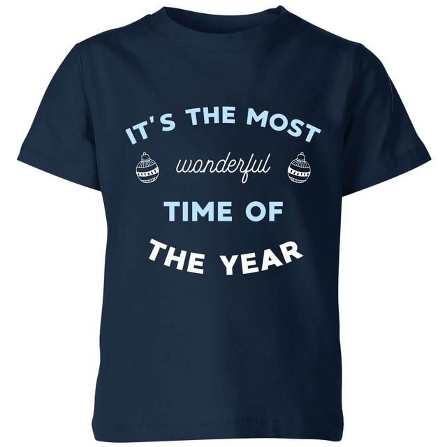 It's The Most Wonderful Time Of The Year Kids' Christmas T-Shirt - Navy - 11-12 Years - Navy on Productcaster.