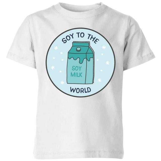 Soy To The World Kids' Christmas T-Shirt - White - 7-8 Jahre - Weiß on Productcaster.