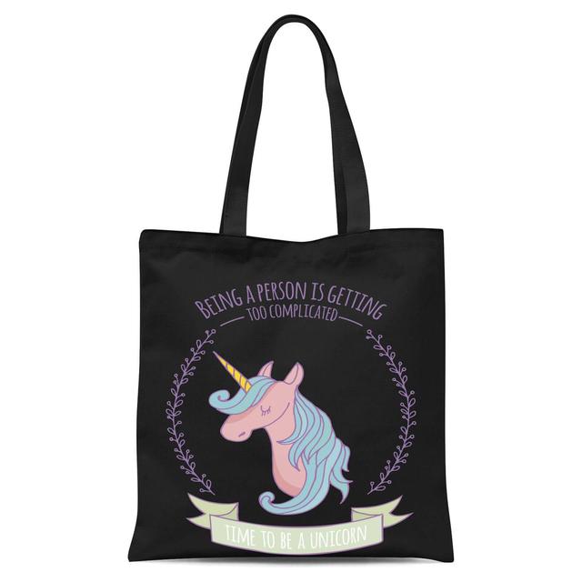 Time To Be A Unicorn Tote Bag - Black on Productcaster.