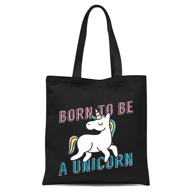 Born To Be A Unicorn Tote Bag - Black on Productcaster.