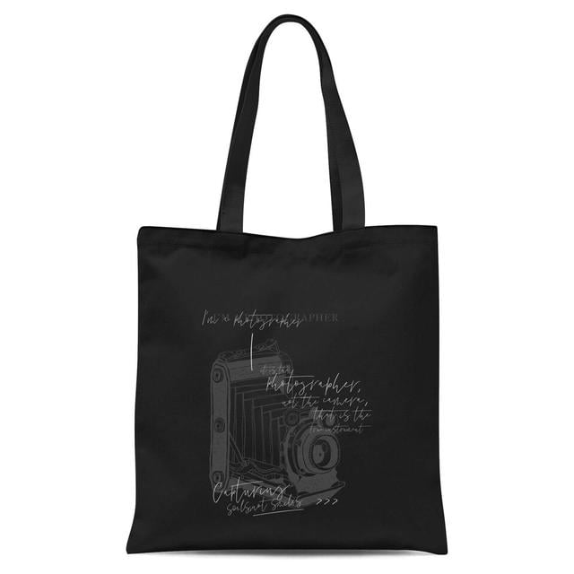 Photography Vintage Scribble Tote Bag - Black on Productcaster.