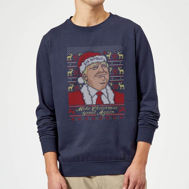 Make Christmas Great Again Donald Trump Christmas Jumper - Navy - M on Productcaster.