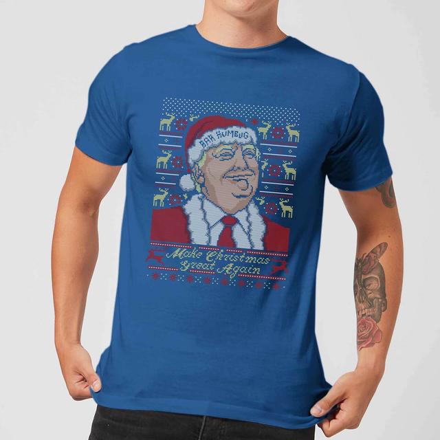 Make Christmas Great Again Donald Trump Men's Christmas T-Shirt - Royal Blue - XL - Royal Blue on Productcaster.