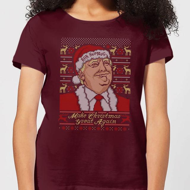 Make Christmas Great Again Donald Trump Women's Christmas T-Shirt - Burgundy - XL - Burgundy on Productcaster.