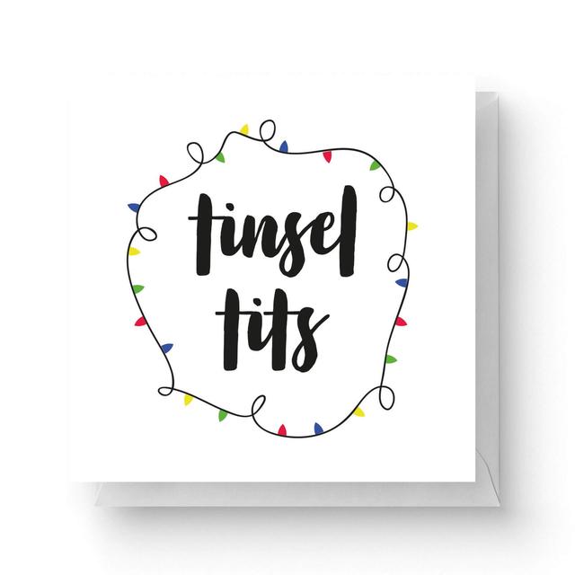 Tinsel Tits Square Greetings Card (14.8cm x 14.8cm) on Productcaster.