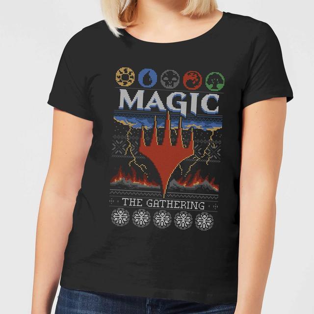 Magic The Gathering Colours Of Magic Knit Women's Christmas T-Shirt - Black - L on Productcaster.