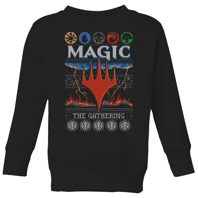 Magic: The Gathering Colours Of Magic Knit Kinder Kersttrui - zwart - 146/152 (11-12 jaar) on Productcaster.