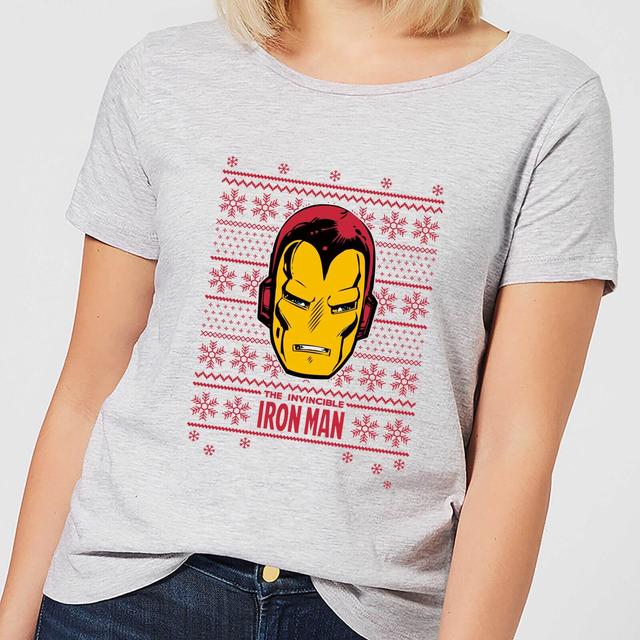 Camiseta navideña Iron Man Face para mujer de Marvel - Gris - S - Gris on Productcaster.