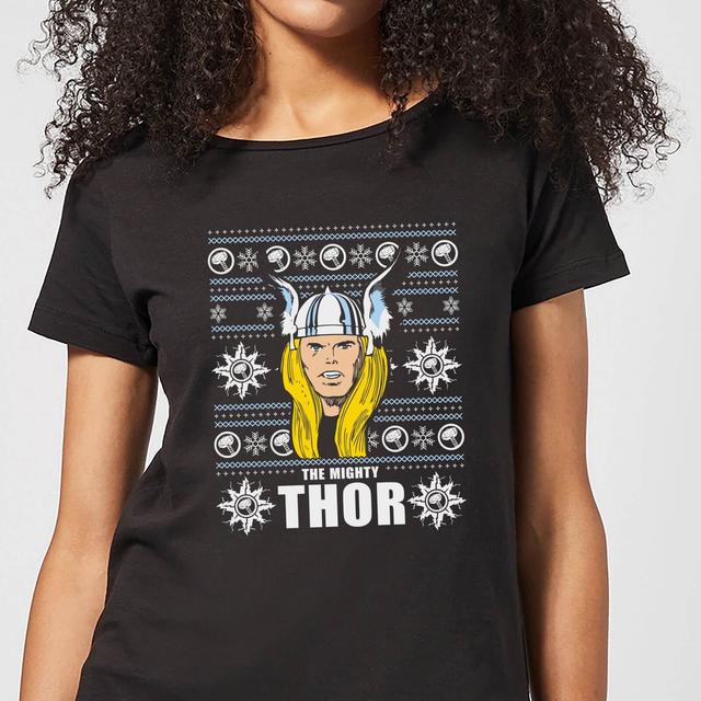 Marvel Thor Face Women's Christmas T-Shirt - Black - M - Negro on Productcaster.