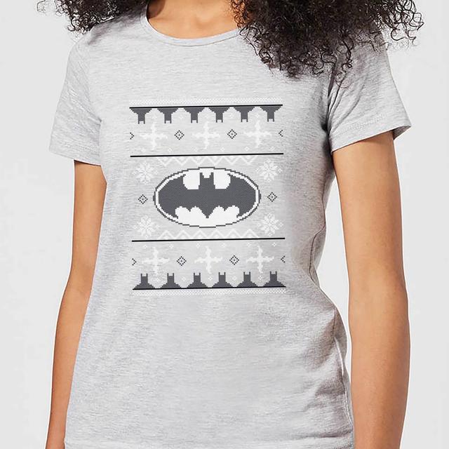 DC Batman Knit Damen Christmas T-Shirt - Grau - L - Grau on Productcaster.