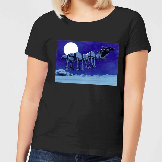 Camiseta navideña para mujer AT-AT Darth Vader Sleigh de Star Wars - Negro - L - Negro on Productcaster.