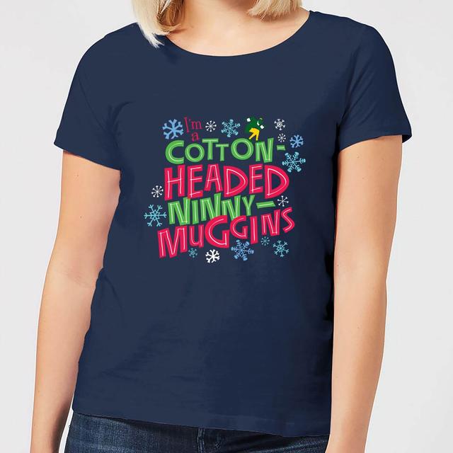 Elf Cotton-Headed Ninny-Muggins Women's Christmas T-Shirt - Navy - L on Productcaster.