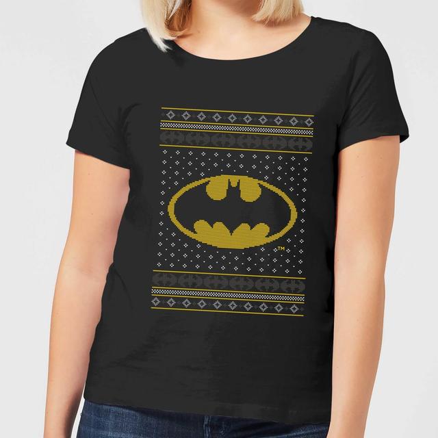 DC Batman Knit Damen Christmas T-Shirt - Schwarz - S - Schwarz on Productcaster.