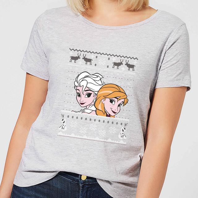 T-Shirt Disney Frozen Elsa and Anna Christmas - Grigio - Donna - XL on Productcaster.