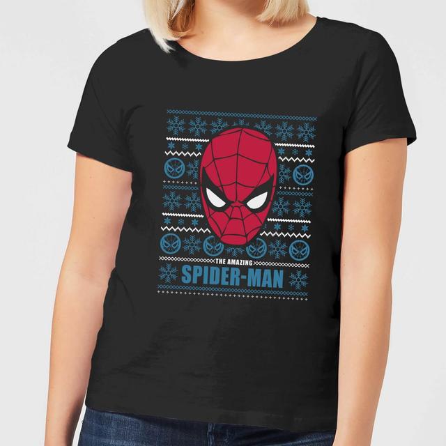 Marvel Spider-Man Camiseta Navideña de Mujer - Negra - 5XL on Productcaster.