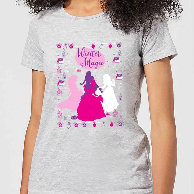 Camiseta navideña para mujer Disney Princess Silhouettes - Gris - 4XL - Gris on Productcaster.