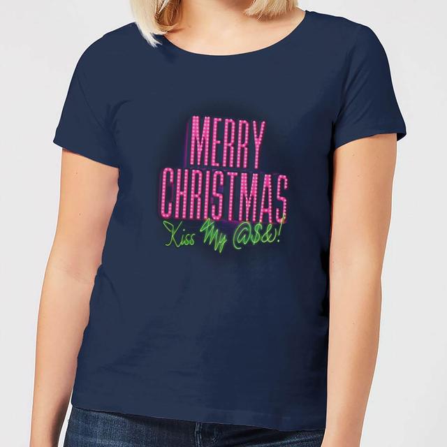 Camiseta navideña para mujer Merry Christmas (Kiss My) de National Lampoon - Azul marino - S - Azul Marino on Productcaster.