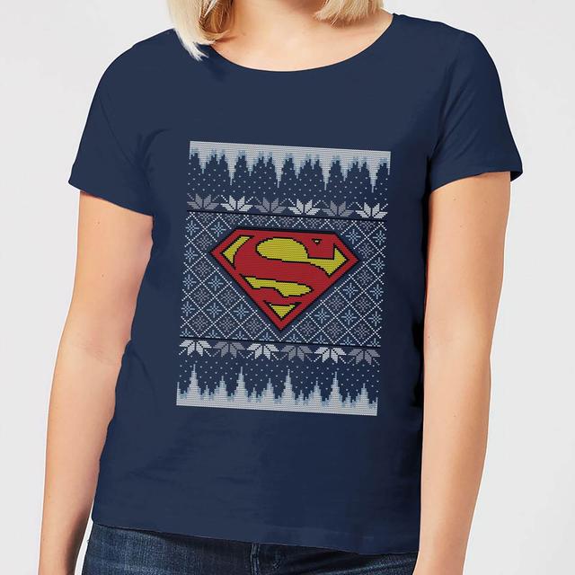 DC Superman Knit Women's Christmas T-Shirt - Navy - XXL - Navy on Productcaster.