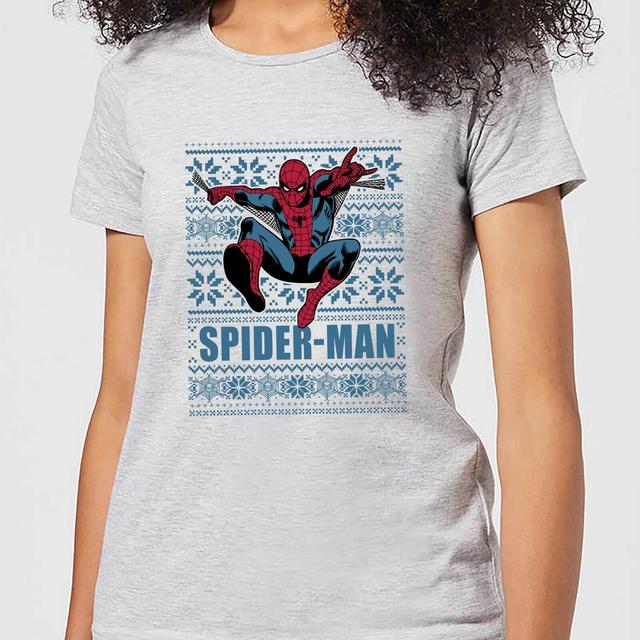 Camiseta navideña para mujer Marvel Spider-Man - Gris - XL on Productcaster.