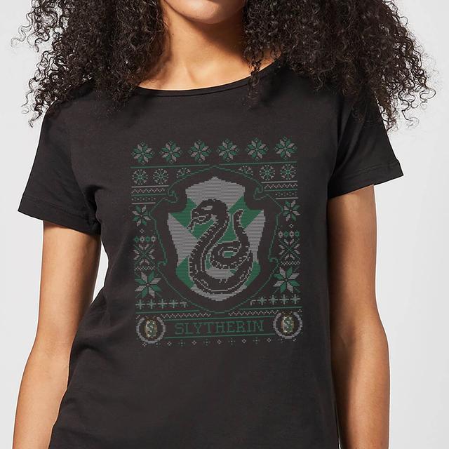 Harry Potter Slytherin Crest Women's Christmas T-Shirt - Black - M on Productcaster.