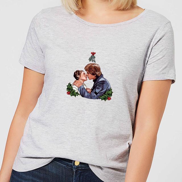 Camiseta navideña para mujer Mistletoe Kiss de Star Wars - Gris - XS - Gris on Productcaster.