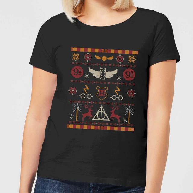 Harry Potter Knit dames kerst t-shirt - Zwart - XL on Productcaster.