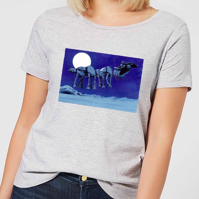 Star Wars AT-AT Darth Vader Sleigh Women's Christmas T-Shirt - Grey - 5XL - Grå on Productcaster.