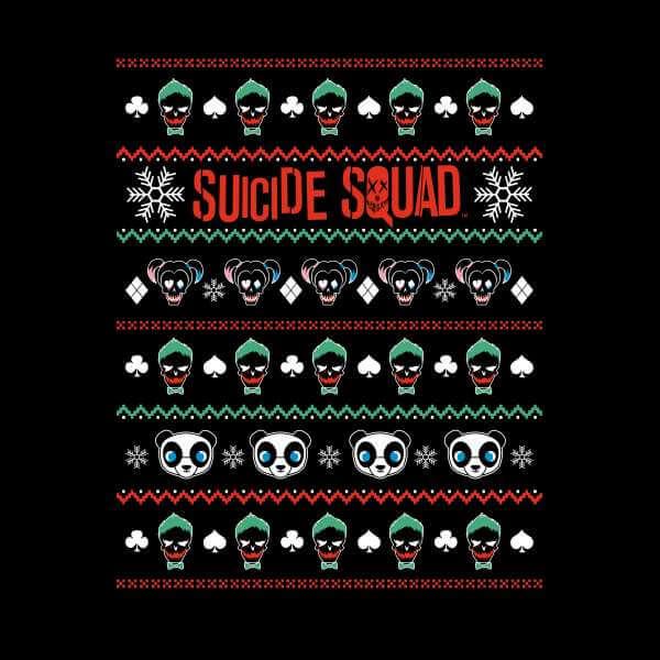 DC Suicide Squad Knit Pattern Women's Christmas Jumper - Black - 3XL on Productcaster.